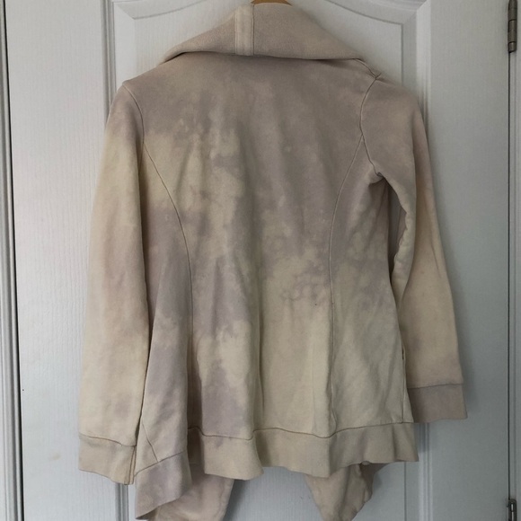 ALL saints open sweater with zip shawl beige tie dye - Picture 5 of 12